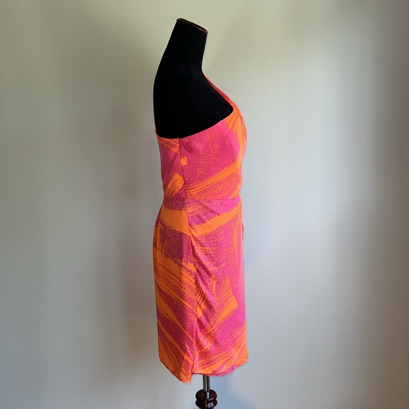 Shoshanna - Acacia Flames One Shoulder Silk Cocktail Dress - BNWT - Picture 7 of 16